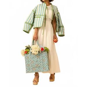 NEW BROOKS AVENUE eloise reversible quilted jacket in english tile